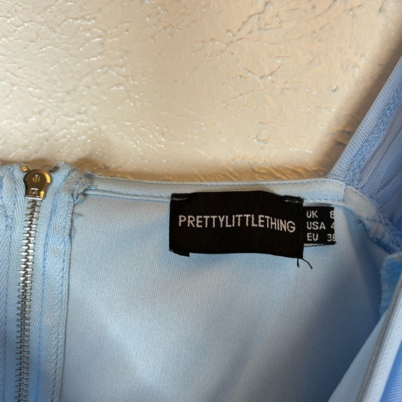 Baby blue ruched mesh crop for PrettyLittleThing - Picture 4 of 5